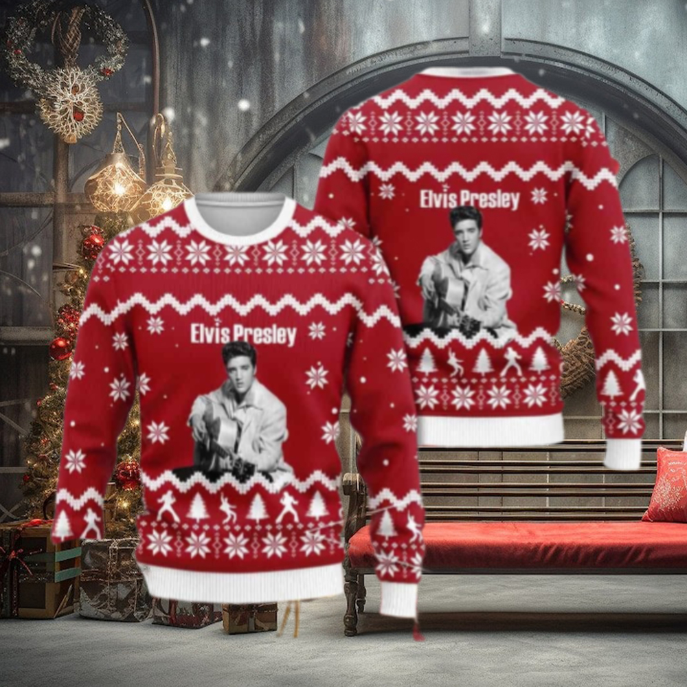 Elvis Presley Look Fit For A King Chirstmas Gifts 2024 Xmas For Family And Friends Ugly Sweater Elvis Presley Look Fit For A King Chirstmas Gifts 2024 Xmas For Family And Friends Ugly Sweater