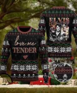 Elvis Presley Love Me Tender Chirstmas Gifts 2024 Xmas For Family And Friends Ugly Sweater