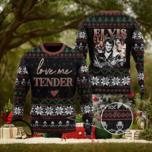 Elvis Presley Love Me Tender Chirstmas Gifts 2024 Xmas For Family And Friends Ugly Sweater
