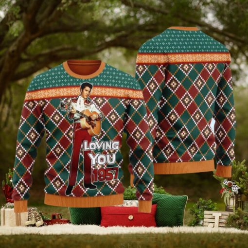 Elvis Presley Loving You 1957 Ugly Christmas Sweater 3D Gift Idea Christmas