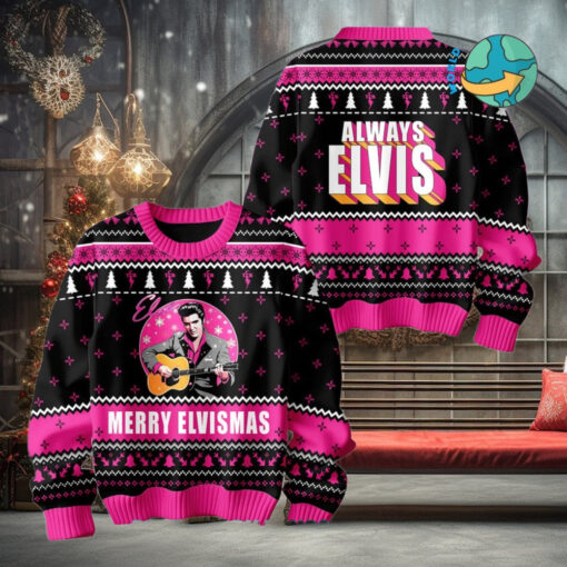 Elvis Presley Merry Elvismas Ugly Christmas Sweater
