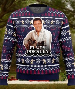 Elvis Presley Pine Tree Snowflake Ugly Christmas Sweater