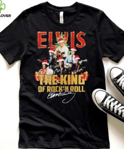 Elvis Presley Santa Hat The King Of Rock N Roll Christmas Signatures Shirt