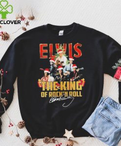 Elvis Presley Santa Hat The King Of Rock N Roll Christmas Signatures Shirt