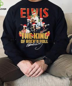 Elvis Presley Santa Hat The King Of Rock N Roll Christmas Signatures Shirt