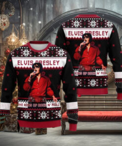 Elvis Presley The King Of Rock N Roll Chirstmas Gifts 2024 Xmas For Family And Friends Ugly Sweater