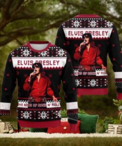 Elvis Presley The King Of Rock N Roll Chirstmas Gifts 2024 Xmas For Family And Friends Ugly Sweater