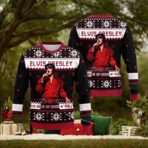 Elvis Presley The King Of Rock N Roll Chirstmas Gifts 2024 Xmas For Family And Friends Ugly Sweater