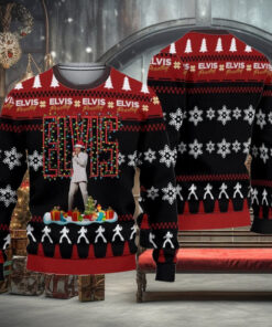 Elvis Presley Ugly Sweater, The King Of Rock N Roll Christmas Sweater