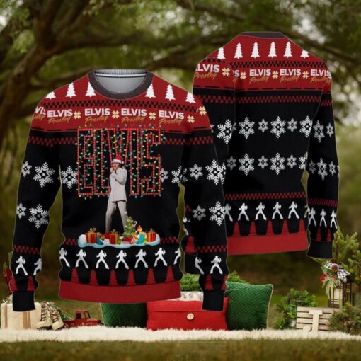 Elvis Presley Ugly Sweater, The King Of Rock N Roll Christmas Sweater