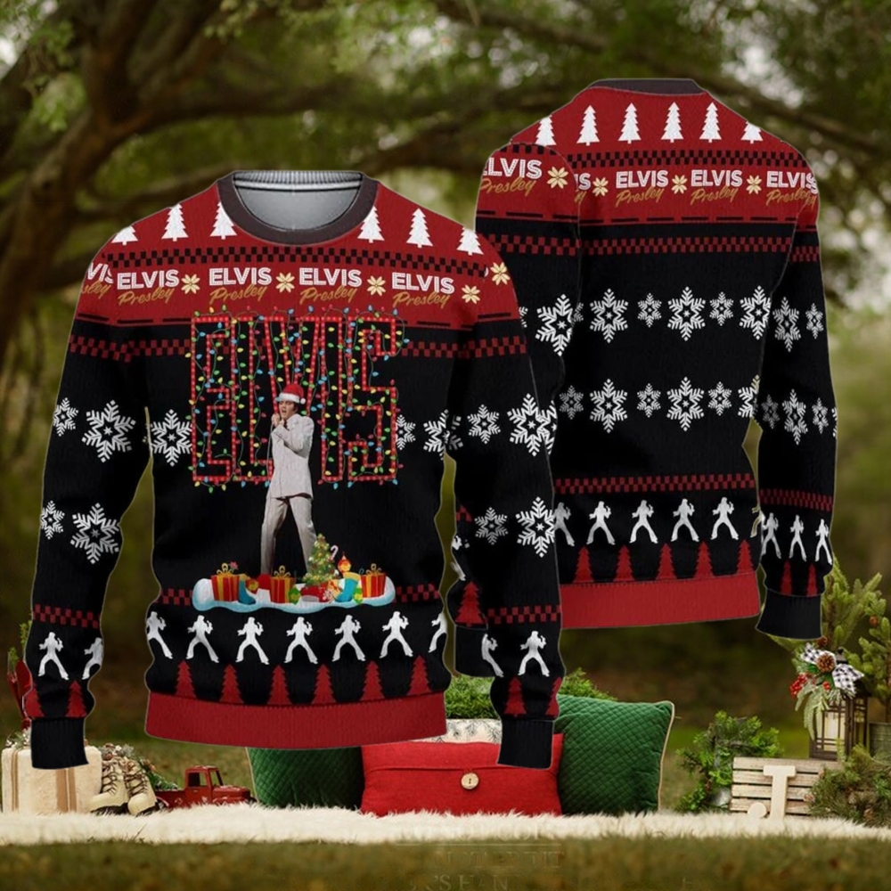 Elvis Presley Ugly Sweater, The King Of Rock N Roll Christmas Sweater Elvis Presley Ugly Sweater, The King Of Rock N Roll Christmas Sweater