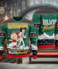 Elvis Presley With Grandma Ugly Christmas Sweater 3D Gift Idea Christmas