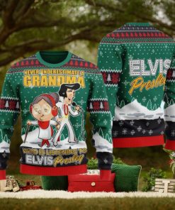 Elvis Presley With Grandma Ugly Christmas Sweater 3D Gift Idea Christmas
