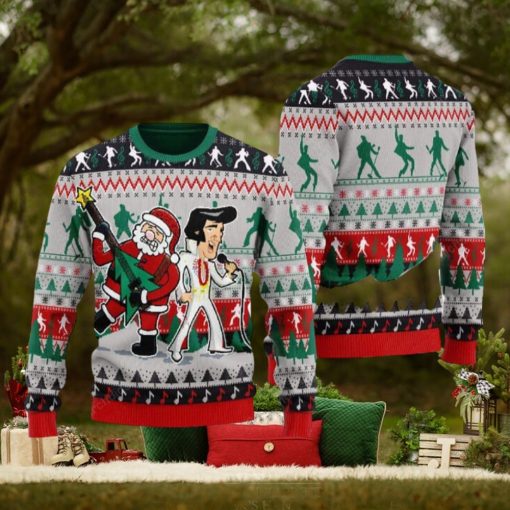 Elvis Presley With Santa Christmas Ugly Sweater For Men And Women Gift Hoidays