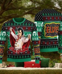 Elviss Presleyy Belt Buckle Sign With Rhinestone Ugly Christmas Sweater 3D Gift Idea Christmas