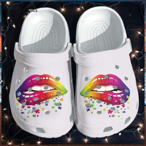 Embrace Inclusion Autism Awareness Sexy Lips Puzzle Classic Clog Footwear Crocs