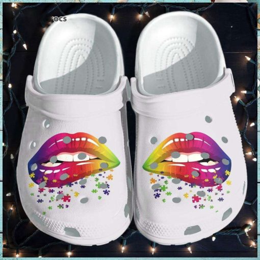 Embrace Inclusion Autism Awareness Sexy Lips Puzzle Classic Clog Footwear Crocs