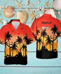 Embraer E Jet Aircraft Hawaiian Shirt Red Color All Over Print For Beach