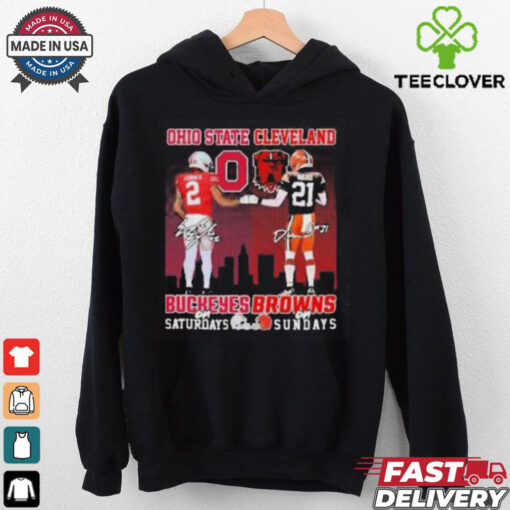 Emeka Egbuka Ohio State Buckeyes On Saturdays X Denzel Ward Cleveland Browns On Sundays Shirt