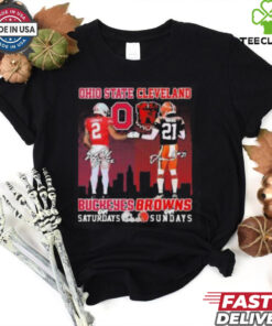 Emeka Egbuka Ohio State Buckeyes On Saturdays X Denzel Ward Cleveland Browns On Sundays Shirt