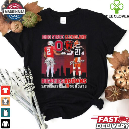 Emeka Egbuka Ohio State Buckeyes On Saturdays X Denzel Ward Cleveland Browns On Sundays Shirt