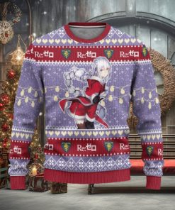 Emilia Anime Ugly Christmas Sweater 3D Gift For Men And Women Custom Re Zero Xmas Gift