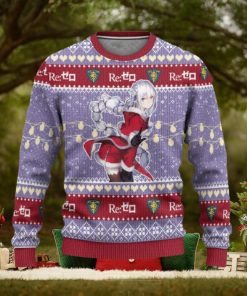 Emilia Anime Ugly Christmas Sweater 3D Gift For Men And Women Custom Re Zero Xmas Gift