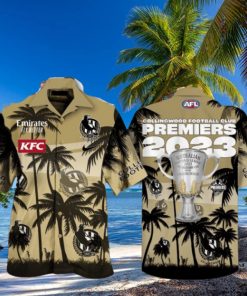 Emirates Fly Better KFC Collingwood Football Club Coconut Tree Design Hawaiian Shirt