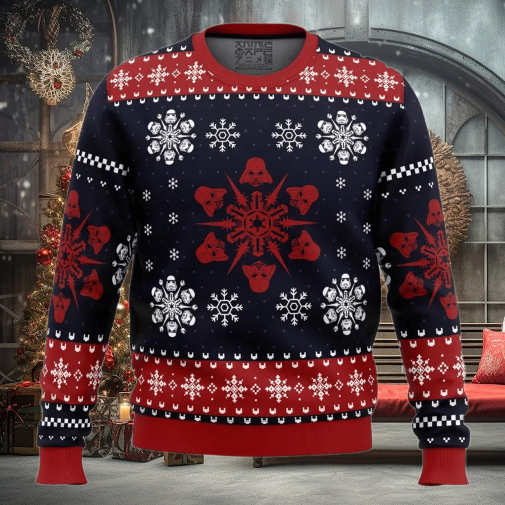 Empire Snowflakes Star Wars Ugly Christmas Sweater Empire Snowflakes Star Wars Ugly Christmas Sweater