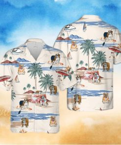 English Bulldog Beach Hawaiian Shirt