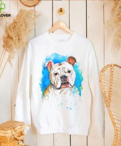 English Bulldog pet portrait watercolor painting T Shirt