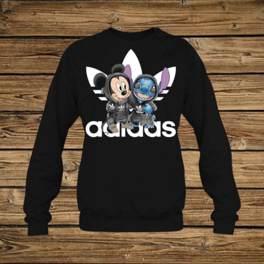 Clothing Cover Your Body With Amazing Adidas Mickey Mouse And Stitch, Adidas Mickey Stitch T Shirt