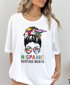 National Hispanic Heritage Month Messy Bun Latin Flags Shirt
