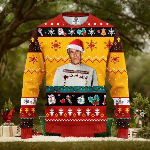 Epstein Ugly Christmas Sweater Red Yellow 1 Amazing Gift Men And Women Christmas Gift