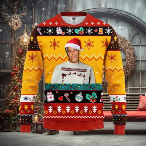Epstein Ugly Christmas Sweater Red Yellow Ideas For Men Women