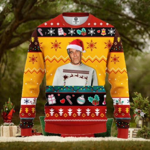 Epstein Ugly Christmas Sweater Red Yellow Ideas For Men Women