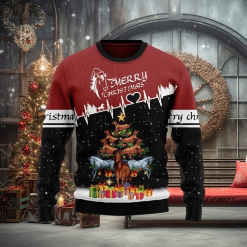 Equine Elegance Meets Holiday Spiri Horse Christmas Tree Ugly Christmas Sweater