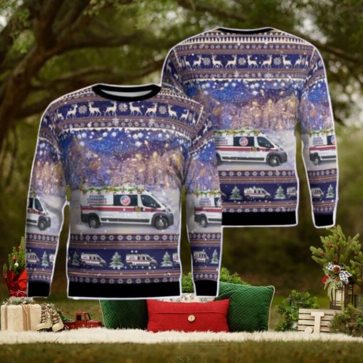 Escalon Community Ambulance AOP Ugly Sweater Gift For Christmas