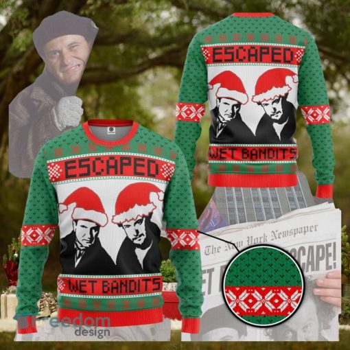 Escaped Wet Bandits Ugly Harry And Marv Ugly Sweater Kevin Mccallister Christmas