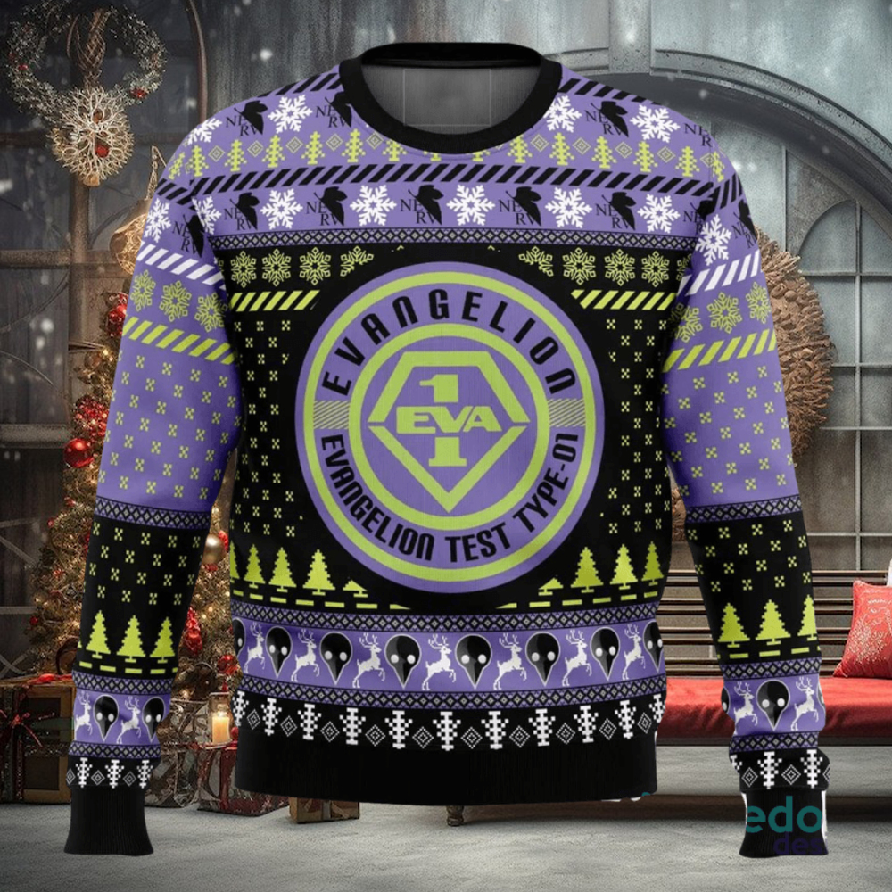 Eva 01 Neon Genesis Evangelion 3D Ugly Christmas Sweater Christmas Gift Ideas Party Gift Eva 01 Neon Genesis Evangelion 3D Ugly Christmas Sweater Christmas Gift Ideas Party Gift