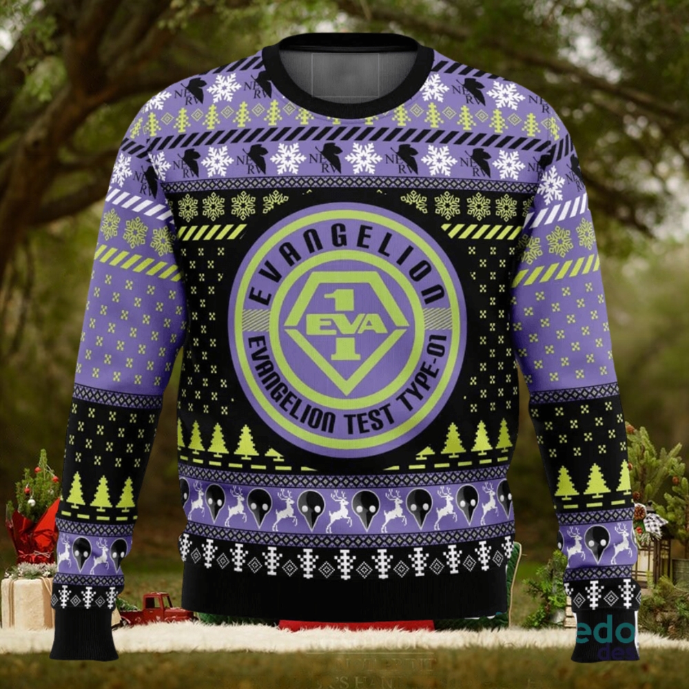 Eva 01 Neon Genesis Evangelion 3D Ugly Christmas Sweater Christmas Gift Ideas Party Gift Eva 01 Neon Genesis Evangelion 3D Ugly Christmas Sweater Christmas Gift Ideas Party Gift