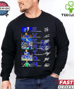Everton F C player name and signatures  2D T shirt