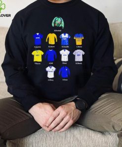 Everton FC N. Southall G. Stevens B. Labone K. Ratcliffe L. Baines art shirt