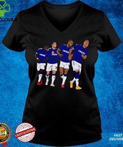 Everton Goal Celebration Richarlison Calvert Lewin Rodriguez Nkounkou shirt