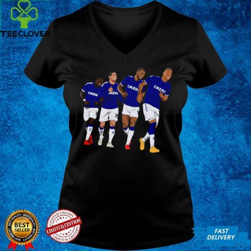 Everton Goal Celebration Richarlison Calvert Lewin Rodriguez Nkounkou shirt