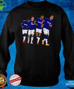 Everton Goal Celebration Richarlison Calvert Lewin Rodriguez Nkounkou shirt