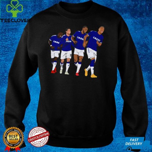 Everton Goal Celebration Richarlison Calvert Lewin Rodriguez Nkounkou shirt