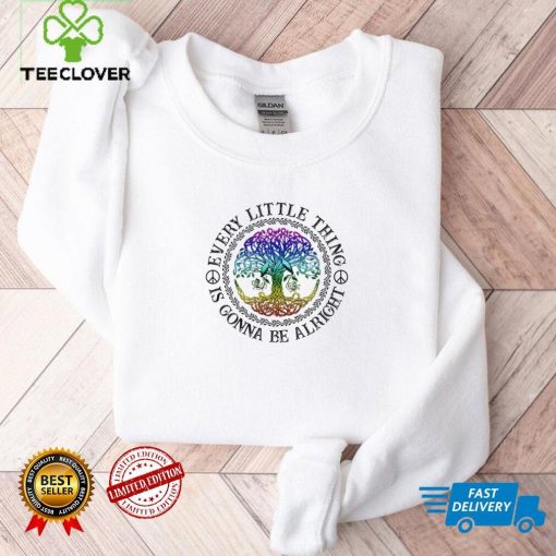 Every Little Thing Is Gonna Be Alright Hippie Tree Shirt