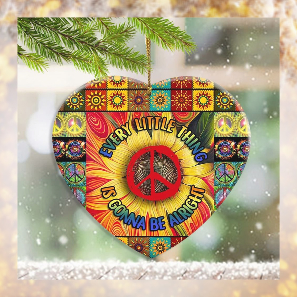 Every Little Thing Is Gonna Be Alright Ornament Peace Symbol Bohemian Ornament Christmas Decor