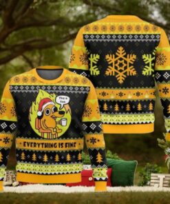 Everything Is Fine Christmas Sweater, Funny Christmas Gift Ideas for Memes